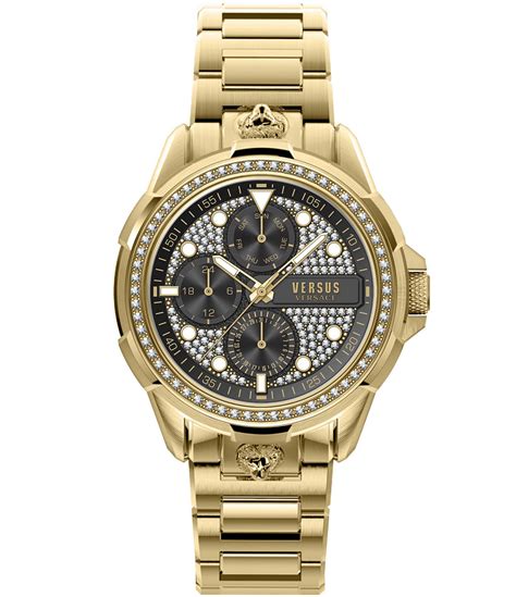 versus versace gold watch with crystals|versus Versace watches for men.